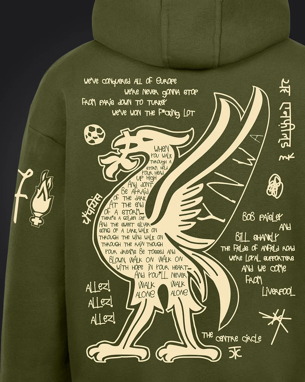 Liverpool Hoodie Olive - Image 3