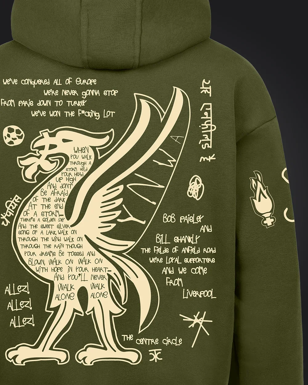 Liverpool Hoodie Olive - Image 4